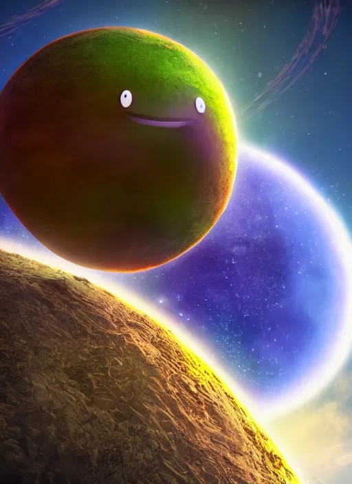 Prompt: planet with a angry emoji face eating another planet on space, digital art, au naturel, hyper detailed, digital art, trending in artstation, cinematic lighting, studio quality, smooth render, unreal engine 5 rendered, octane rendered, art style by pixar