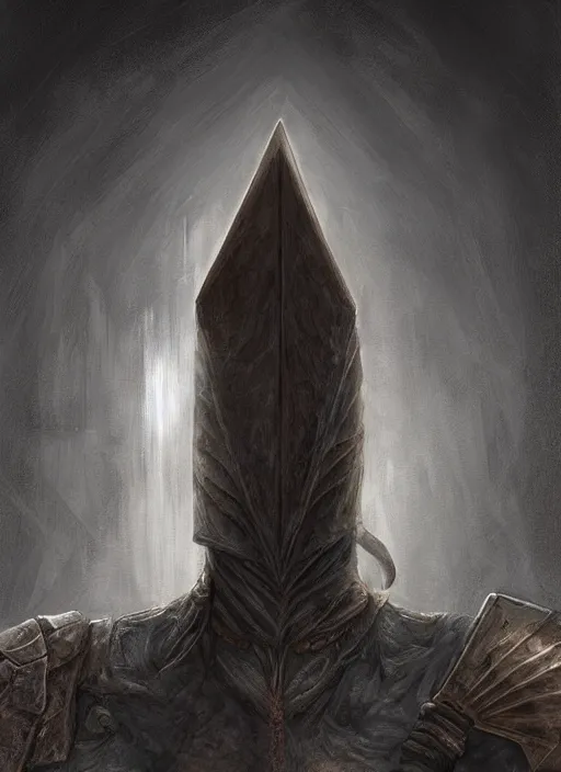Image similar to digital _ painting _ of _ pyramid head _ by _ filipe _ pagliuso _ and _ justin _ gerard _ symmetric _ fantasy _ highly _ detailed _ realistic _ intricate _ port
