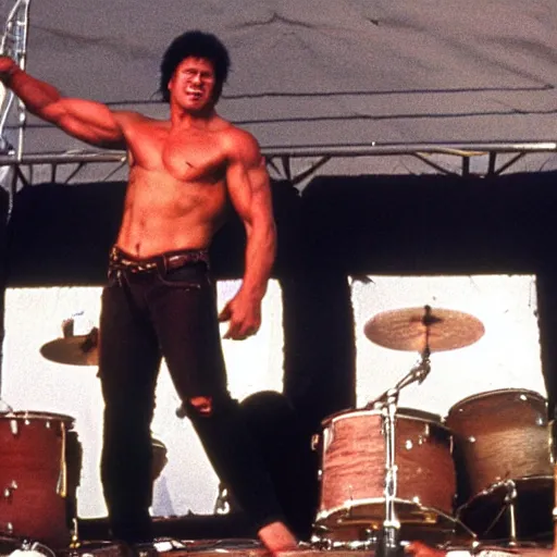 Image similar to hulk performing at woodstock