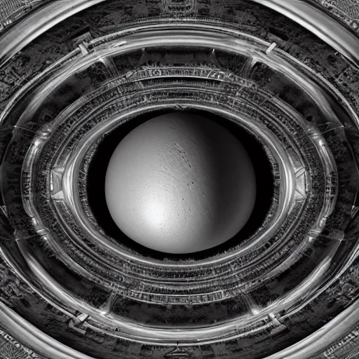 Image similar to a matte painting of an alien egg made of black and white metal and ceramic laced with gold filigree by hr giger and forest rogers and stanley kubrick, centered, uplight, low angle, ultrawide, unreal engine 4 k, high quality, low saturated gold, smooth tones grey, amazing details, hyperreal realistic photo, volumetric fog, photographic exposure, gamma