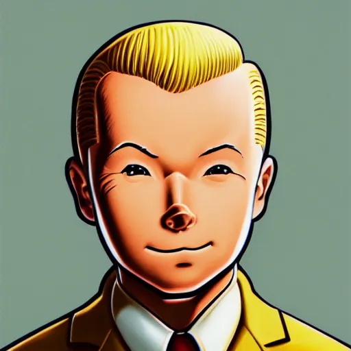 Image similar to portrait of tintin, style of artgerm