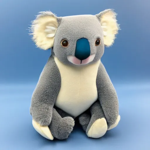 Image similar to a koala plush. beautifully made, detailed, cute, soft. high quality, studio lighting, product image