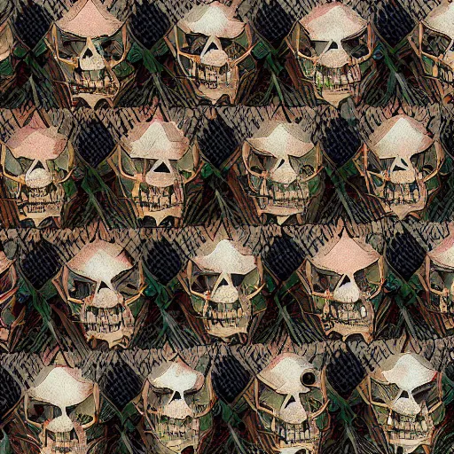 Prompt: triangles, thorns, skulls, modular origami, hyperprism, evil, high detail, 4 k