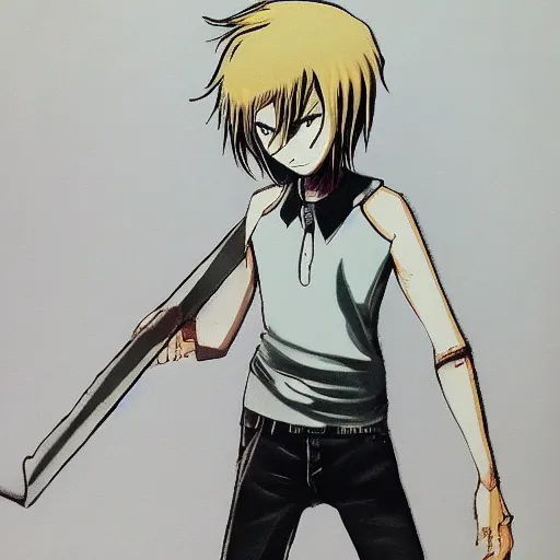 Prompt: denji from chainsaw man, 2d art