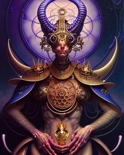 Image similar to the emperor tarot card, fantasy character portrait made of fractals, ultra realistic, wide angle, intricate details, the fifth element artifacts, highly detailed by peter mohrbacher, hajime sorayama, wayne barlowe, boris vallejo, aaron horkey, gaston bussiere, craig mullins