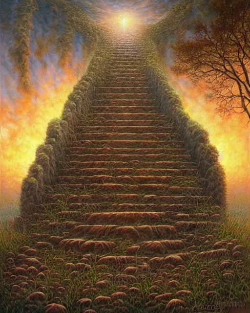 Image similar to Stairway to heaven by Tomasz Alen Kopera, masterpiece