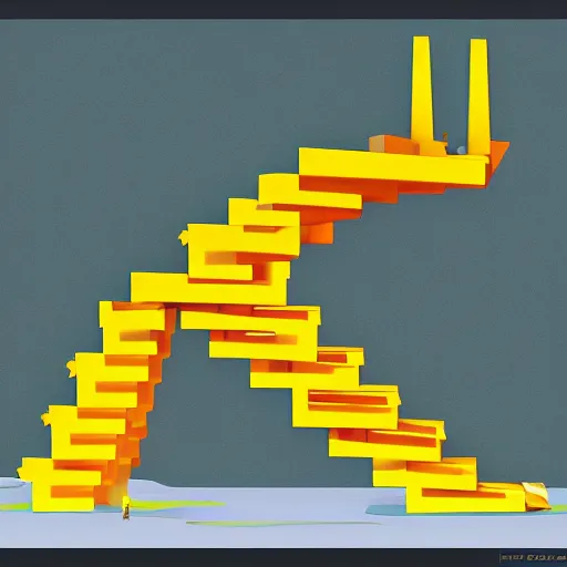 Image similar to stairways to heaven made of bananas. smooth. digital art by meeple