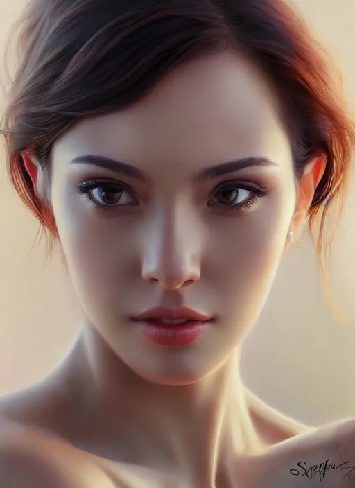 Image similar to photo of a gorgeous young woman in the style of stefan kostic, realistic, sharp focus, 8 k high definition, insanely detailed, intricate, elegant, art by stanley lau and artgerm