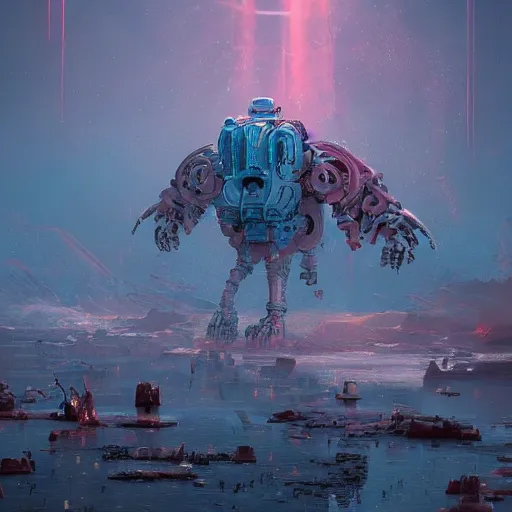 Image similar to the death of humanity, intricate, abstract, magical, wacky, dreadful, horror, concept art by Tooth Wu, by WLOP, by Beeple, by Dan Mumford, by Greg Rutkowski, Octane Render, digital painting highly detailed, trending on Artstation
