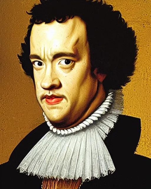 Prompt: a 1 6 0 0 s portrait of tom hanks