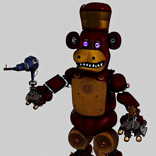 freddy fazbear, robot, animatronic, realistic,, Stable Diffusion