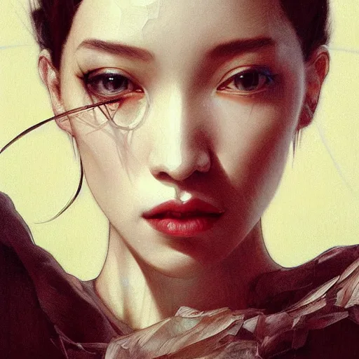 Image similar to Kiko Mizuhara, physically accurate, dynamic lighting, intricate, elegant, highly detailed, digital painting, artstation, HR GIGER, Hieronymus Bosch, Francis Bacon, concept art, smooth, sharp focus, illustration, art by artgerm and greg rutkowski and alphonse mucha