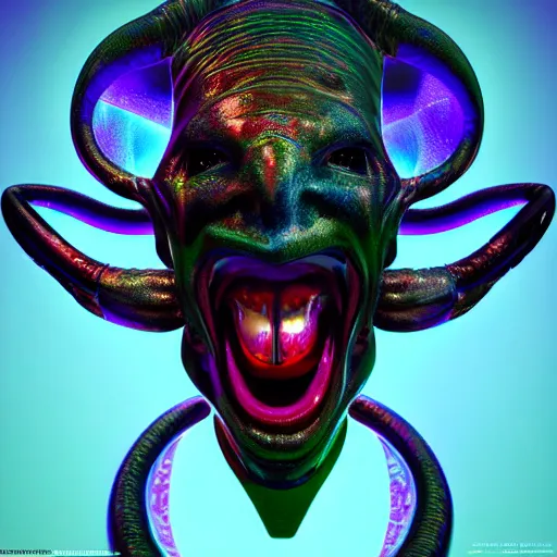 Prompt: photorealistic alien deity. hyperdetailed photorealism, 1 0 8 megapixels, amazing depth, glowing rich colors, powerful imagery, psychedelic overtones, 3 d finalrender, 3 d shading, cinematic lighting, artstation concept art