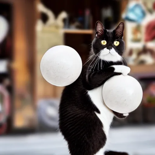 Image similar to a juggling cat