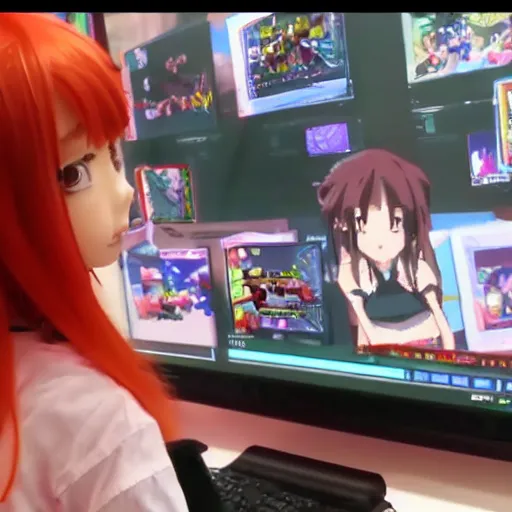 Image similar to 2 4 0 p footage, 2 0 0 6 youtube video, low quality photo, anime girl in real life, 3 d anime girl reviewing video games on youtube 2 0 0 6, angry