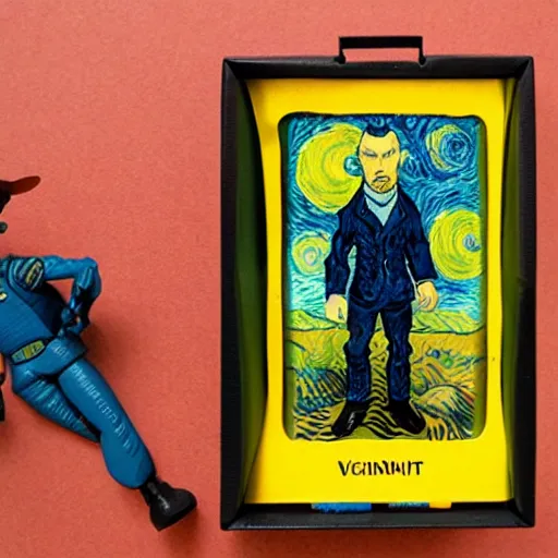 Image similar to vincent van gogh, stop motion vinyl action figure, plastic, toy, butcher billy style