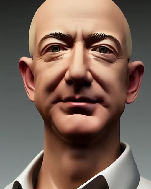 Image similar to jeff bezos made of chocolate, close up portrait, highly detailed, octane render