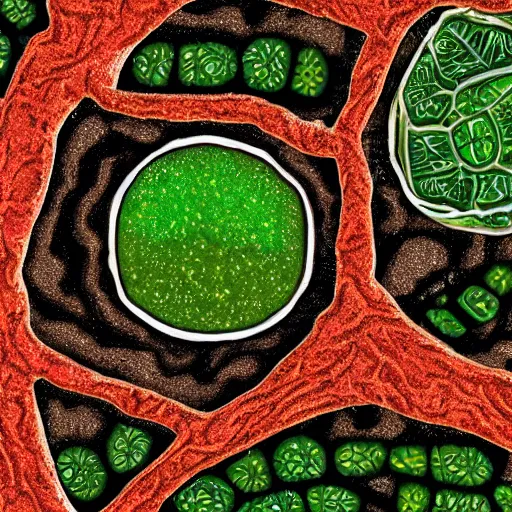 Image similar to highly - detailed, high - res, close up of plant cell