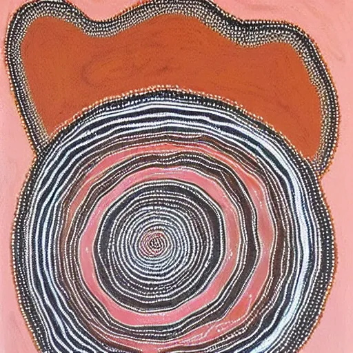 Image similar to earth painted in the style of australian aboriginal art, detailed painting, dot painting, dreamtime, pastel blush color palette, indigenous, ochre papunya tula,