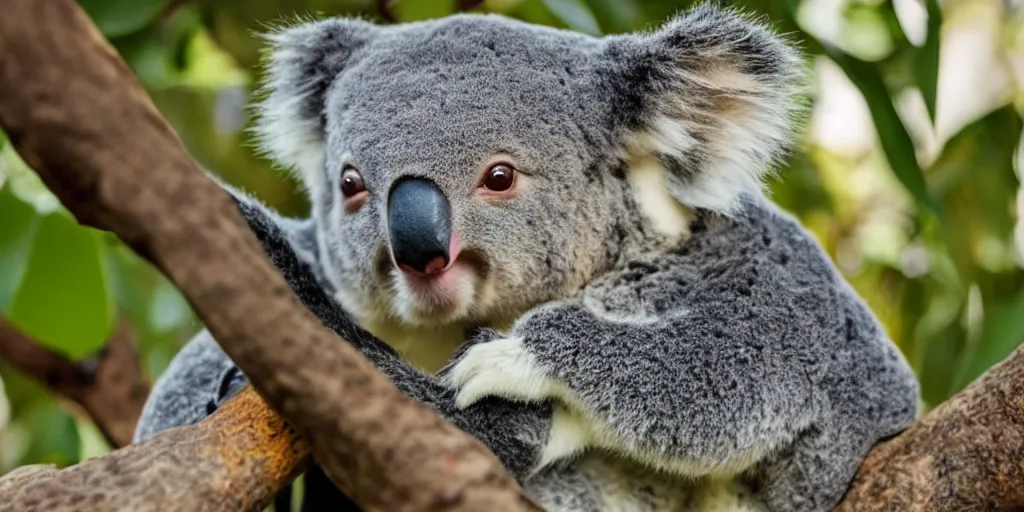 Image similar to A photo of a koala working in a corporate office, 4K, realistic,