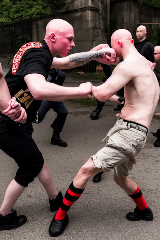 Image similar to nazi skinhead fight with antifa, high resolution, photorealistic, smooth, 4 k, aesthetic lighting, baroque object, sharp focus, hyperdetailed object, professional photography, pullitzer winning, 8 0 0 photo by : canon eos 5 d mark iv, by karah mew and adnan abidi and jodie bateman