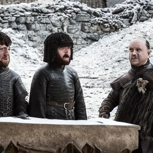 Image similar to the three stooges in game of thrones