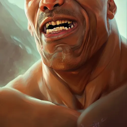 Image similar to the rock dwayne johnson, digital art by Mandy Jurgens and Irina French and Heraldo Ortega , hyperdetailed, artstation, cgsociety