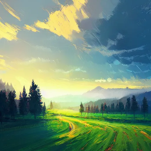 Prompt: A Landscape by Alena Aenami