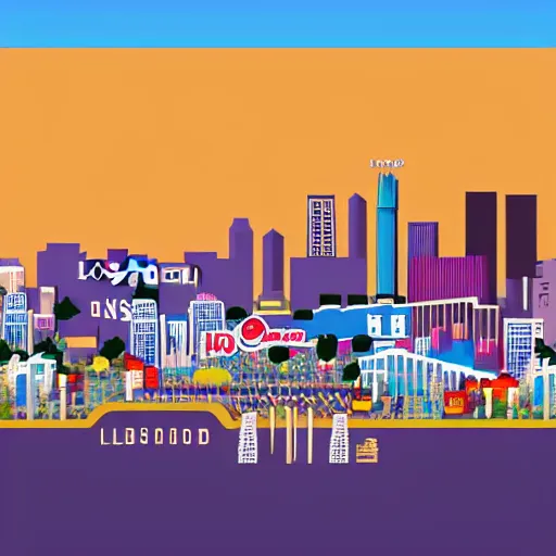 Image similar to Los Angeles in sim city with Hollywood sign, highly detailed, pixel art