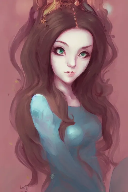 Prompt: a portrait of a cute fantasy girl by loish