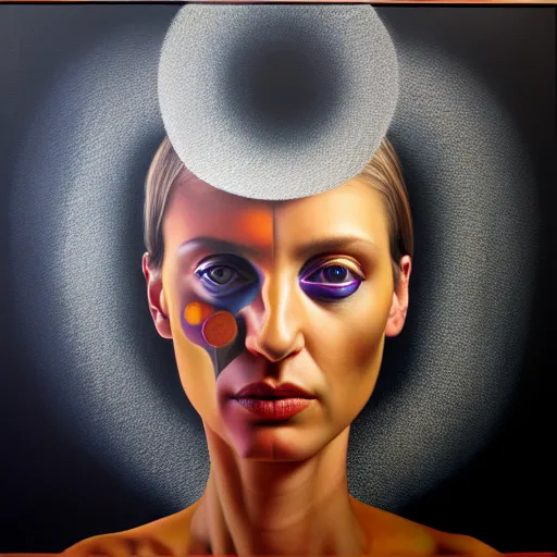 Prompt: ethos of ego, mythos of id. by tracy kobus, hyperrealistic photorealism acrylic on canvas, resembling a high - resolution photograph