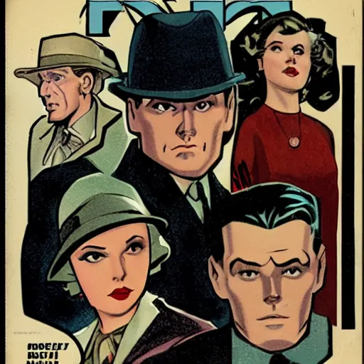 Prompt: Comic book cover depicting a 1930’s Detective in the style of Phil Noto