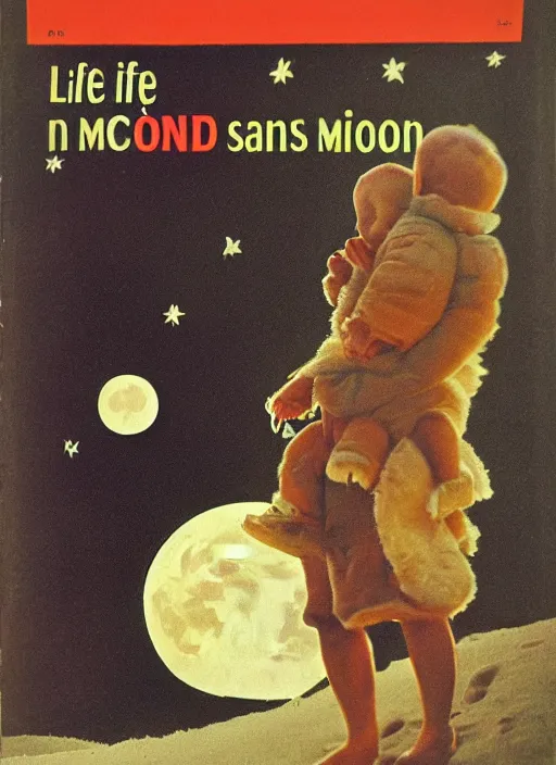 Image similar to 1 9 6 8 life magazine cover art, the subject is a mcdonald ’ s on the moon, grainy, photography, photorealistic, magazine cover, dramatic