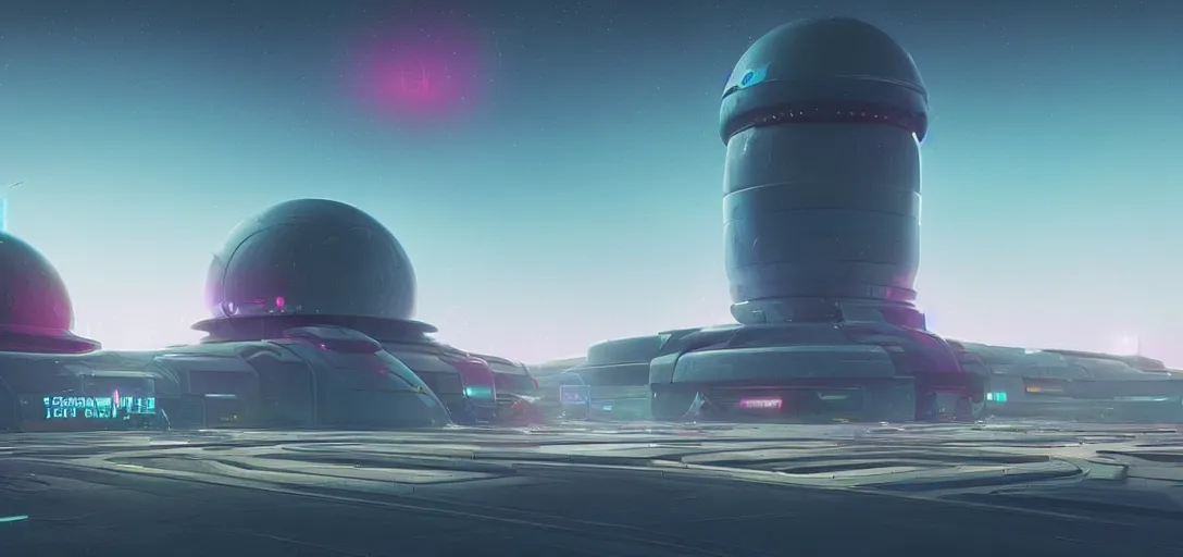 Prompt: futuristic abandoned spaceport, sci - fi, digital art by beeple and simon stalenhag