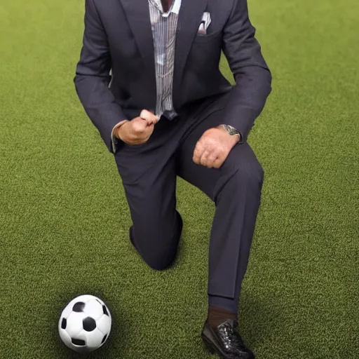 Prompt: photo of Saul Goodman as a soccer player