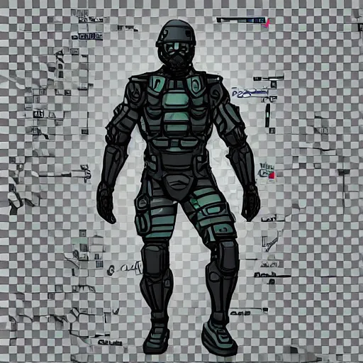 Prompt: sketches concept art standard tactial soldier lightweight nano cyber plated armor chest gear suit military modern future era variants digital outline