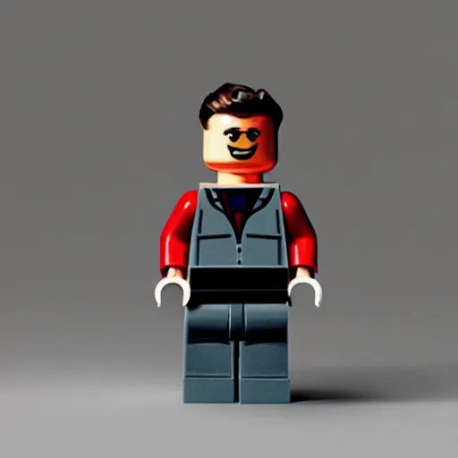 Image similar to Elon Musk as a lego character, photorealism, Volumetric lightening