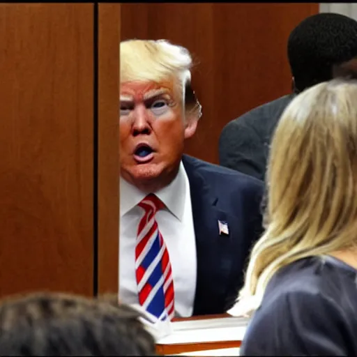 Image similar to Donald Trump in court