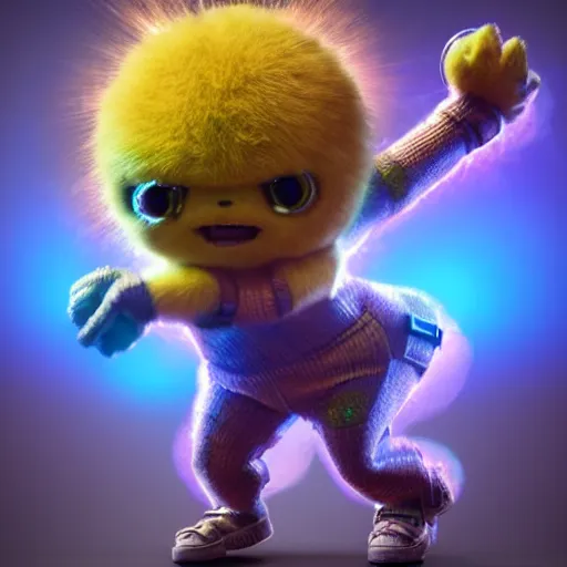 Image similar to high quality 3 d render cyberpunk very tennis ball monster highly detailed, unreal engine cinematic smooth, in the style of detective pikachu, basil gogos, chalk, low angle, uhd 8 k, sharp focus, illustrated by basil gogos