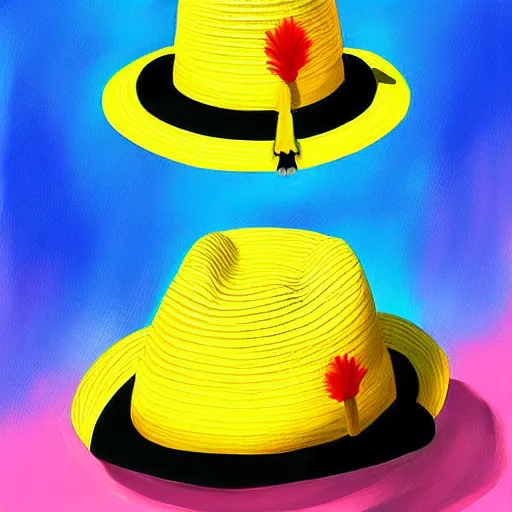 Image similar to Pichu wearing a straw hat, Pokemon, digital painting