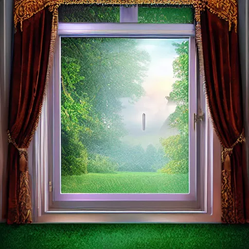 Prompt: opening the curtains of reality