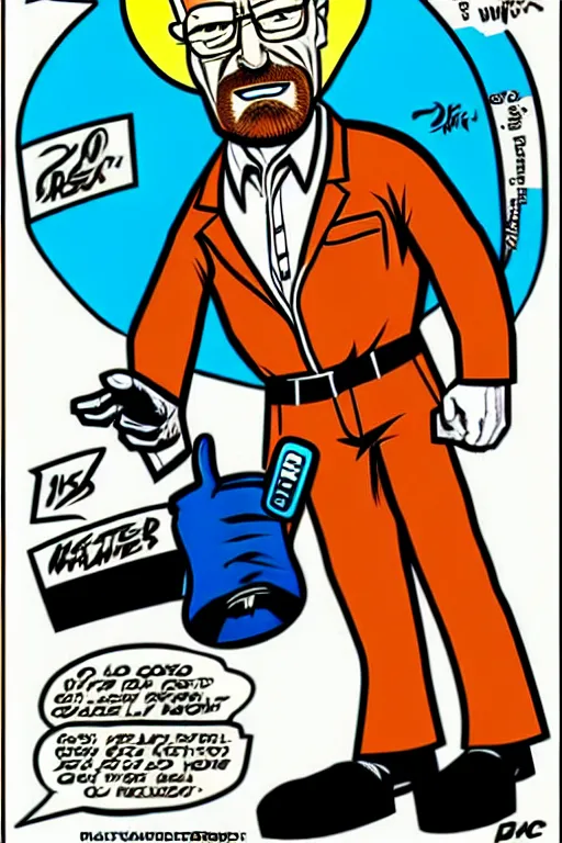 Image similar to walter white, in the style of dan decarlo, as drawn by dan decarlo for archie comics,