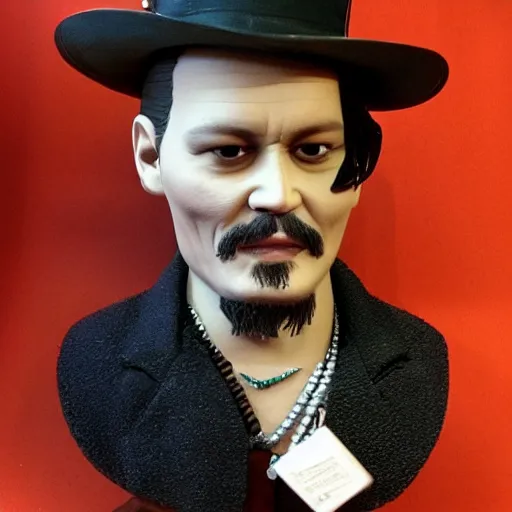 Image similar to johnny depp made of clay