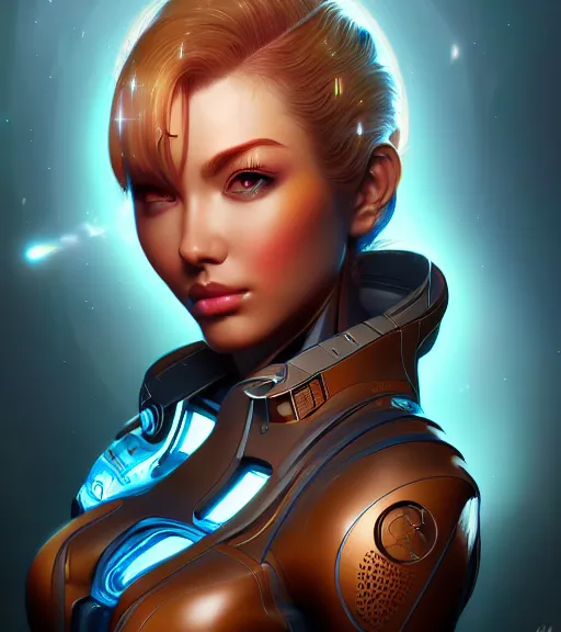 Image similar to beautiful scientist, sci - fi, utopian splash art, art by artgerm, intricately detailed, highly detailed, trending on artstation, 4 k, wallpaper - 1 0 2 4