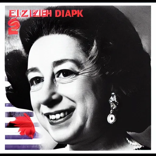 Image similar to album cover of elizabeth ii as a rapper