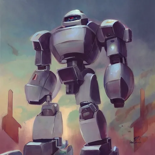 Image similar to combat mecha by fiona staples, fernando botero