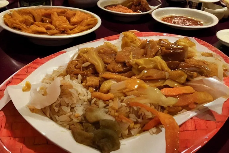 Image similar to chinese food, highly dimensionally stable, photograph captured at asian buffet restauraunt