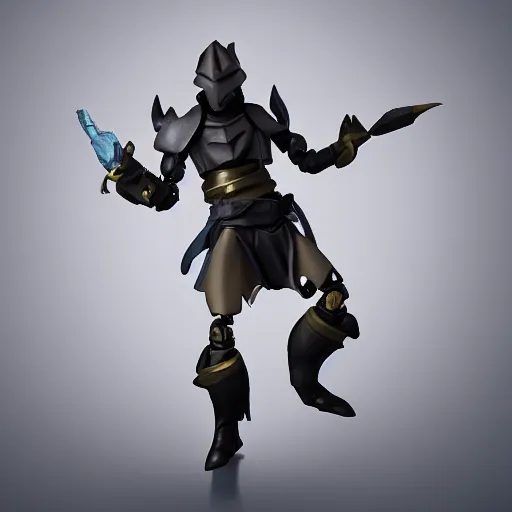 Image similar to plastic action figure from runescape, studio lighting, high resolution product photography