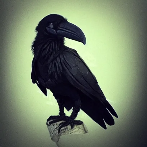 Prompt: dark raven with skull