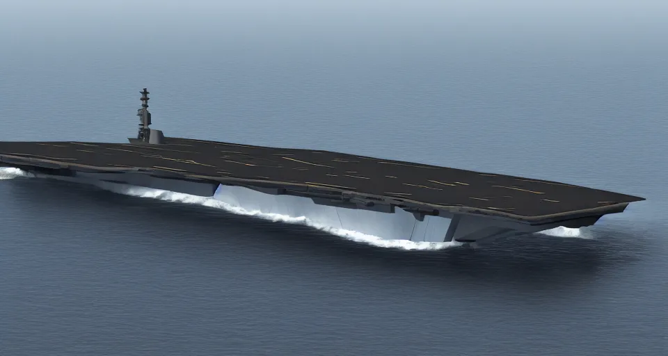 Prompt: an elaborate stealth aircraft carrier design, modern, detailed, 4k photo, stealth, sleek, obsidian, wow